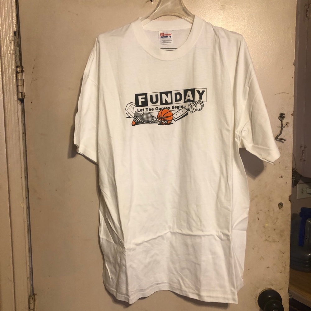 Adults Hanes brand Comfort Tee "Funday let the games begin..." short sleeve top